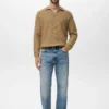 Strukturierter Polo-Pullover aus Strick