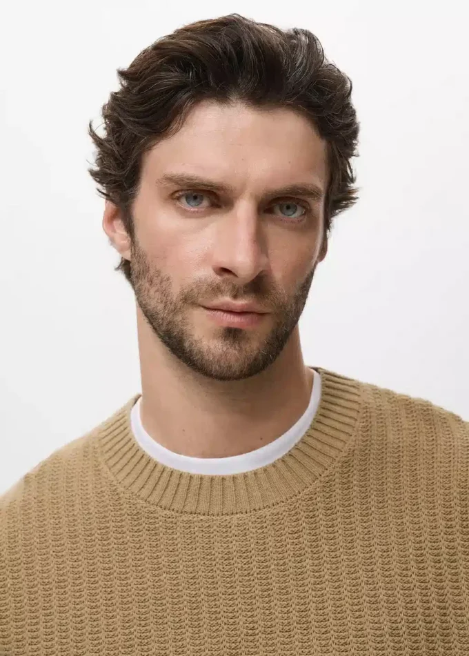 Strukturierter Pullover aus 100 % Baumwolle