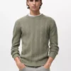 Strukturierter Pullover mit Fischgrätenmuster