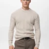 Strukturierter Pullover mit Fischgrätenmuster