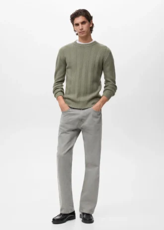 Strukturierter Pullover mit Fischgrätenmuster