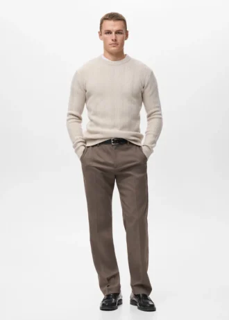 Strukturierter Pullover mit Fischgrätenmuster