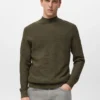 Strukturierter Pullover mit Perkins-Ausschnitt
