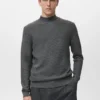 Strukturierter Pullover mit Perkins-Ausschnitt