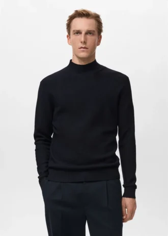 Strukturierter Pullover mit Perkins-Ausschnitt