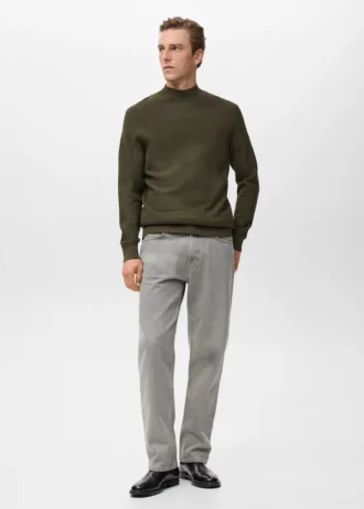 Strukturierter Pullover mit Perkins-Ausschnitt