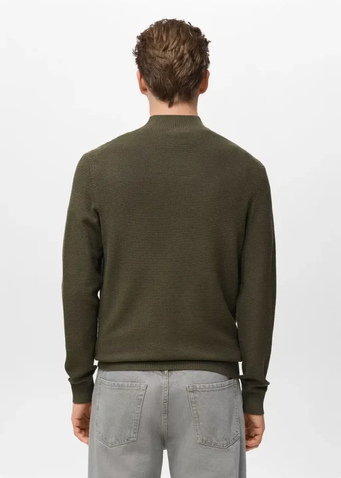 Strukturierter Pullover mit Perkins-Ausschnitt
