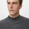 Strukturierter Pullover mit Perkins-Ausschnitt