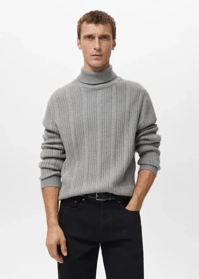 Strukturierter Rollkragenpullover