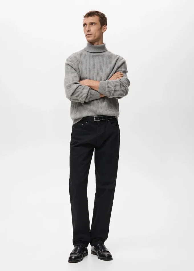 Strukturierter Rollkragenpullover