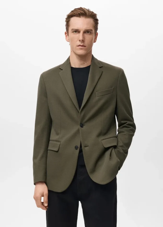 Strukturierter Slim-Fit-Blazer aus Baumwolle Strukturierter Slim-Fit-Blazer aus Baumwolle