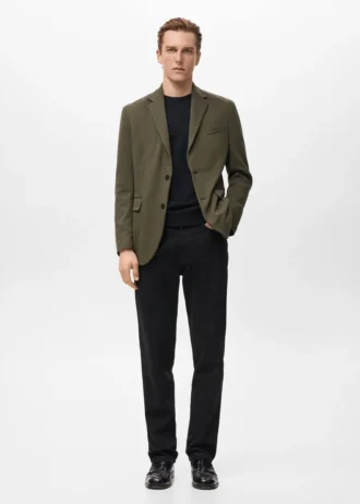 Strukturierter Slim-Fit-Blazer aus Baumwolle
