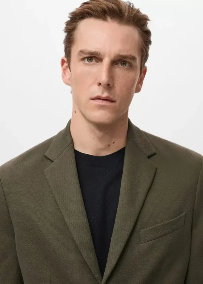 Strukturierter Slim-Fit-Blazer aus Baumwolle Strukturierter Slim-Fit-Blazer aus Baumwolle