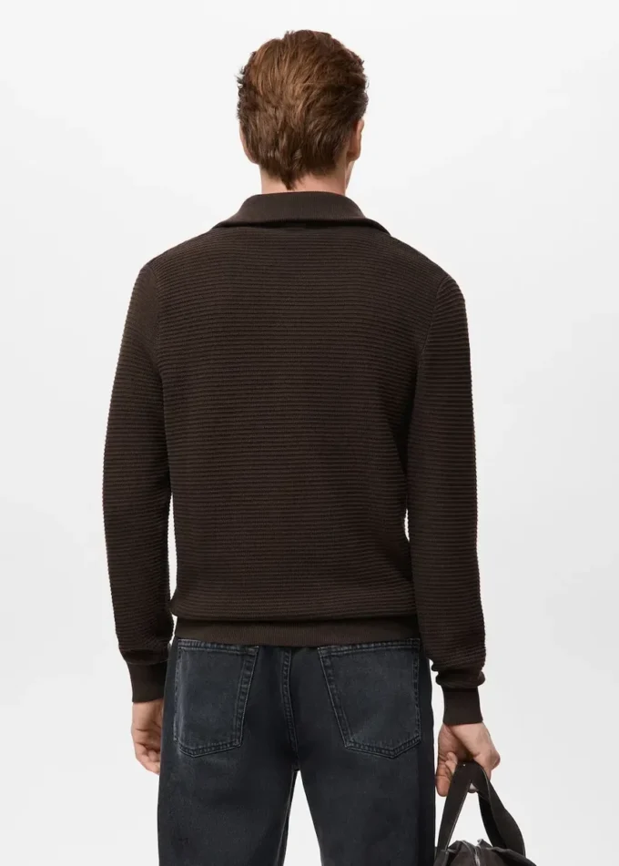 Strukturierter Strickcardigan mit Reißverschluss Strukturierter Strickcardigan mit Reißverschluss