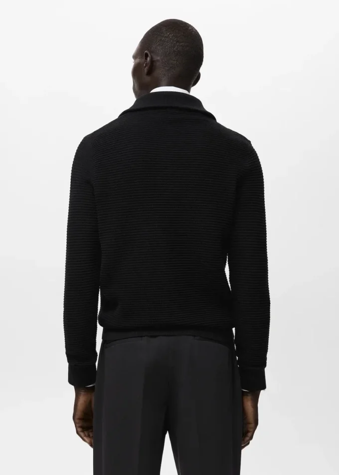 Strukturierter Strickcardigan mit Reißverschluss Strukturierter Strickcardigan mit Reißverschluss