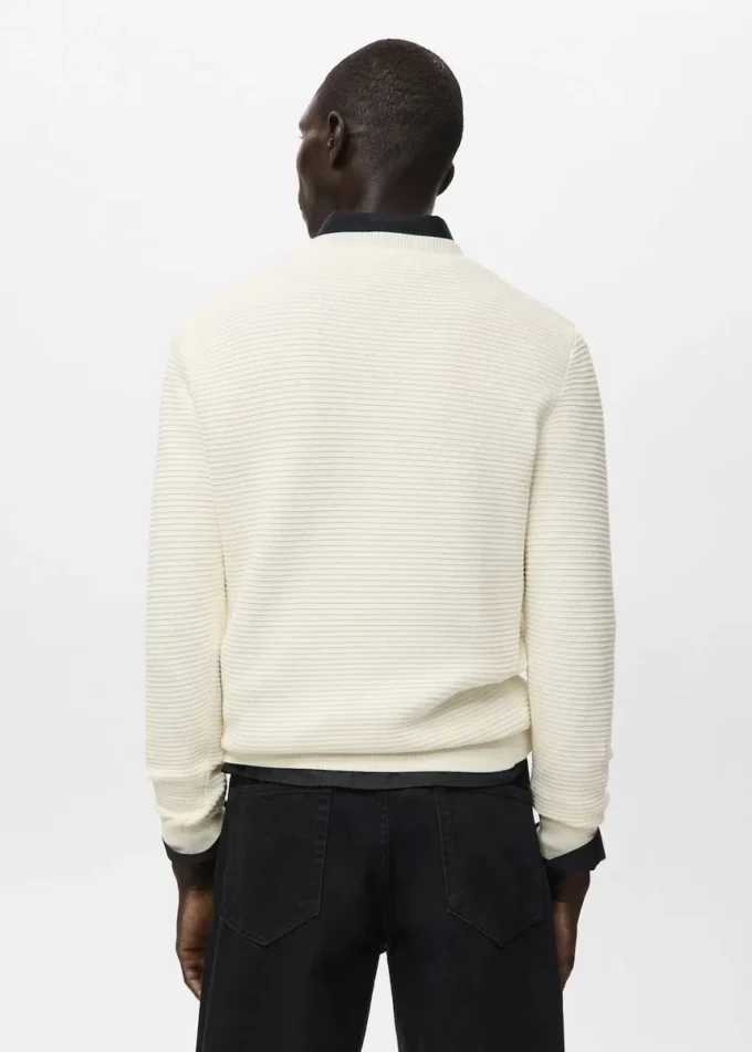 Strukturierter Strickpullover aus 100 % Baumwolle