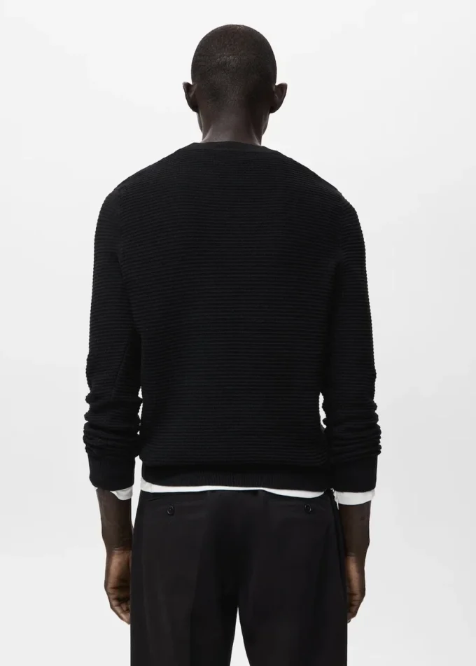 Strukturierter Strickpullover aus 100 % Baumwolle