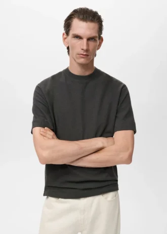 Strukturiertes Baumwoll-T-Shirt