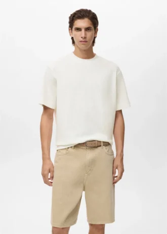 Strukturiertes Baumwoll-T-Shirt