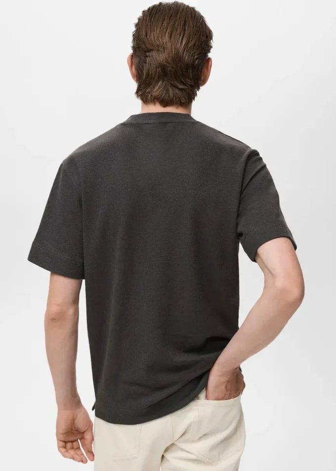 Strukturiertes Baumwoll-T-Shirt Strukturiertes Baumwoll-T-Shirt