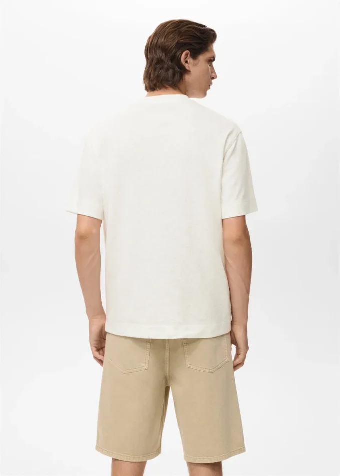 Strukturiertes Baumwoll-T-Shirt Strukturiertes Baumwoll-T-Shirt