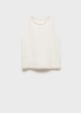 Strukturiertes, besticktes T-Shirt