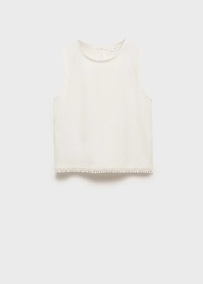 Strukturiertes, besticktes T-Shirt