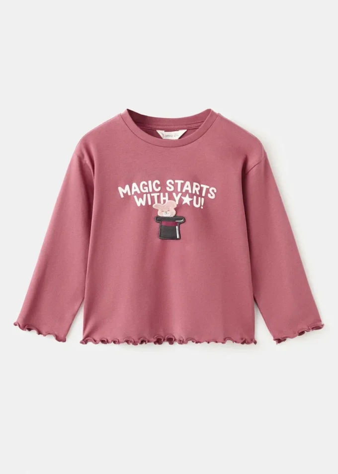 Strukturiertes, besticktes T-Shirt Strukturiertes, besticktes T-Shirt