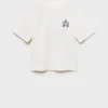 Strukturiertes, besticktes T-Shirt Strukturiertes, besticktes T-Shirt