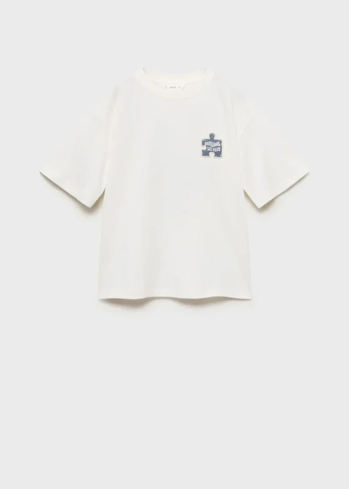 Strukturiertes, besticktes T-Shirt Strukturiertes, besticktes T-Shirt