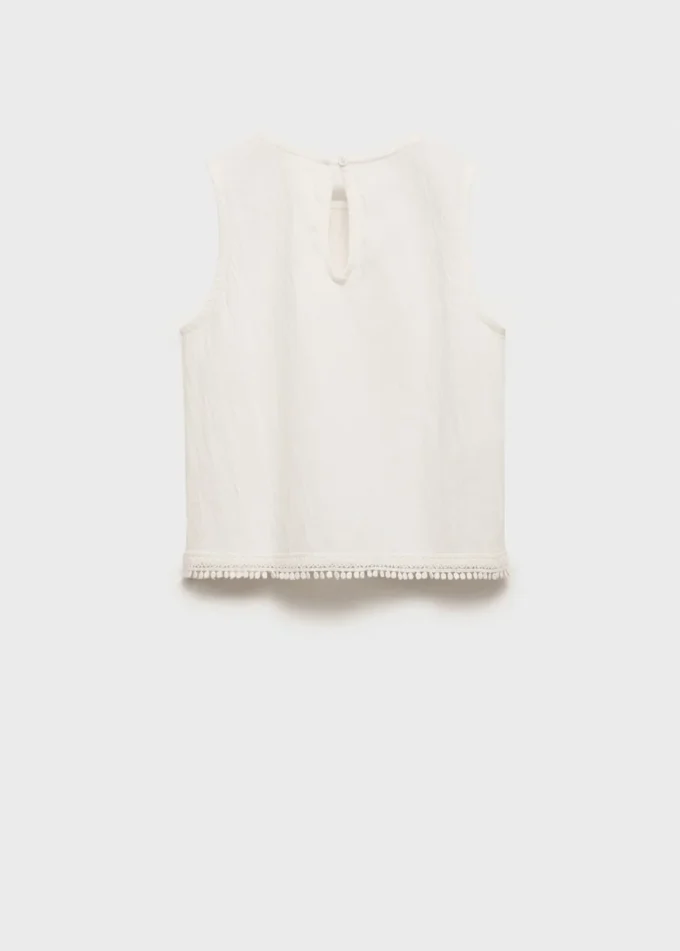 Strukturiertes, besticktes T-Shirt