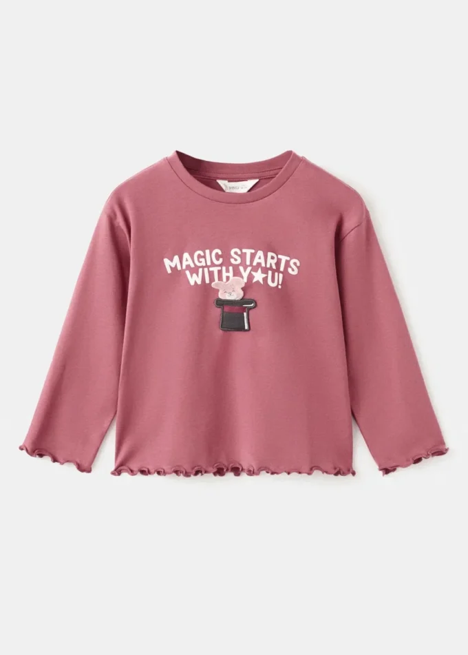 Strukturiertes, besticktes T-Shirt Strukturiertes, besticktes T-Shirt