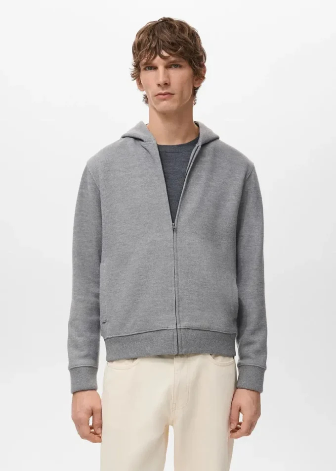 Strukturiertes Kapuzensweatshirt Strukturiertes Kapuzensweatshirt