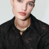 Strukturiertes Oversize-Hemd Strukturiertes Oversize-Hemd