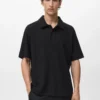 Strukturiertes Strick-Poloshirt Strukturiertes Strick-Poloshirt