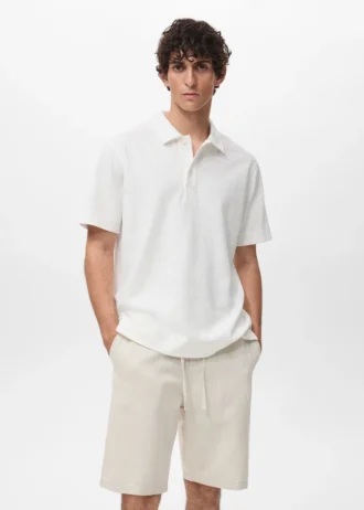 Strukturiertes Strick-Poloshirt