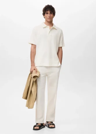 Strukturiertes Strick-Poloshirt