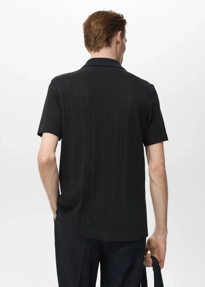 Strukturiertes Strickhemd Strukturiertes Strickhemd