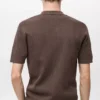 Strukturiertes Strickhemd mit Spitzenmuster