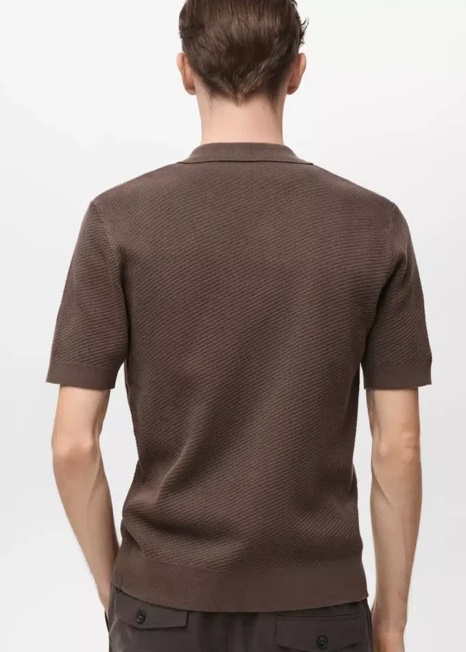 Strukturiertes Strickhemd mit Spitzenmuster
