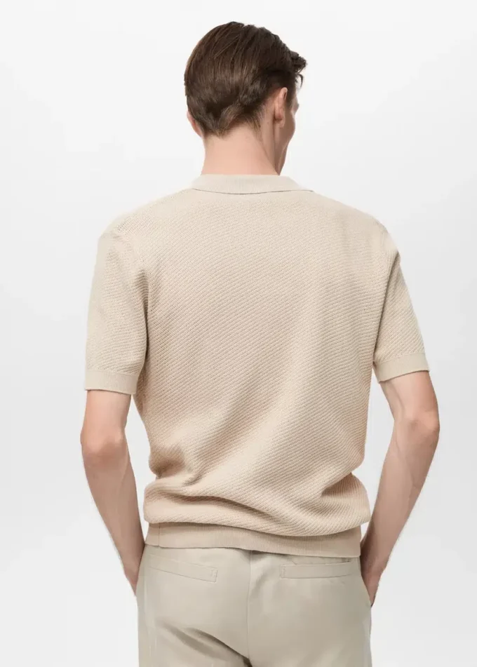 Strukturiertes Strickhemd mit Spitzenmuster