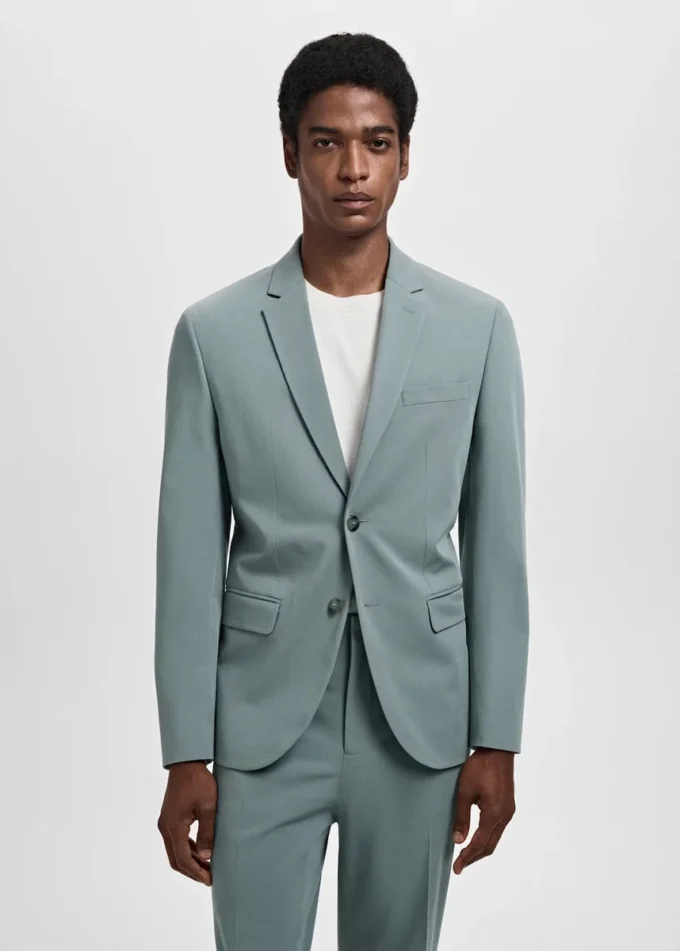Super-Slim-Fit-Anzugjacke aus Stretchmaterial