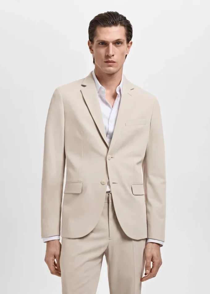 Super-Slim-Fit-Anzugjacke aus Stretchmaterial