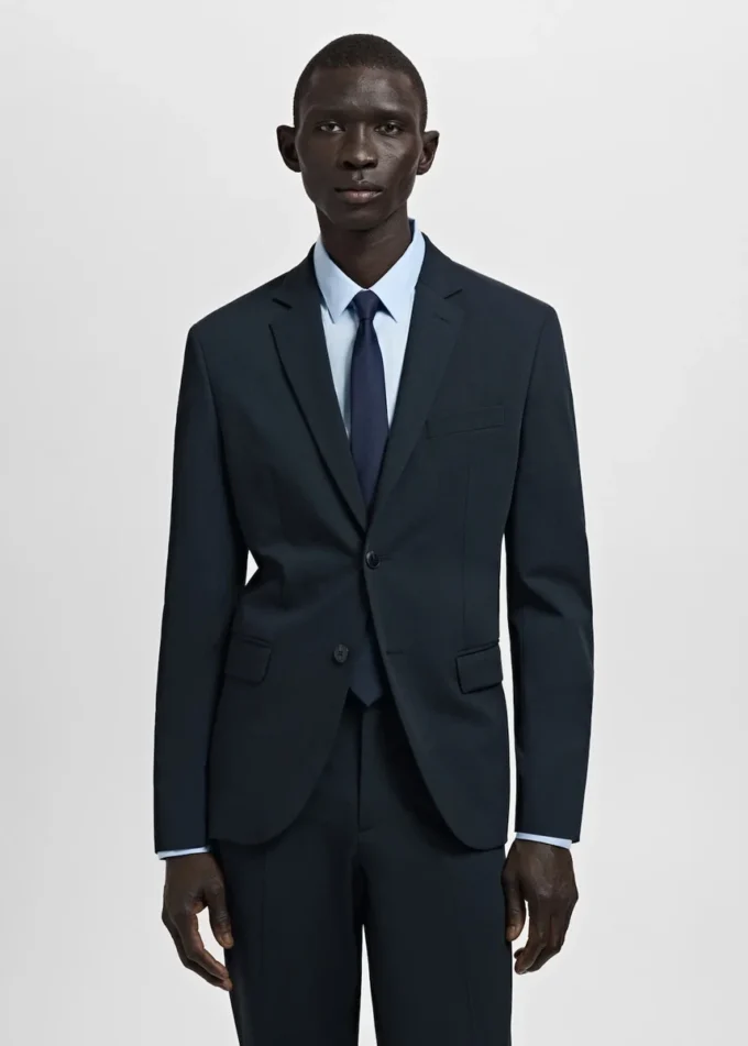 Super-Slim-Fit-Anzugjacke aus Stretchmaterial