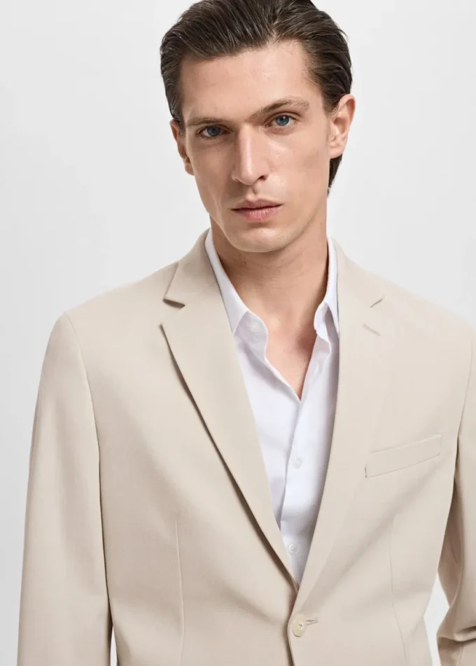 Super-Slim-Fit-Anzugjacke aus Stretchmaterial