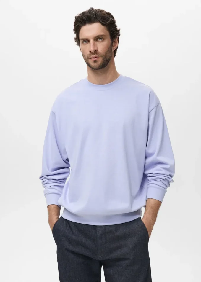 Sweatshirt aus 100 % Baumwolle mit lockerer Passform