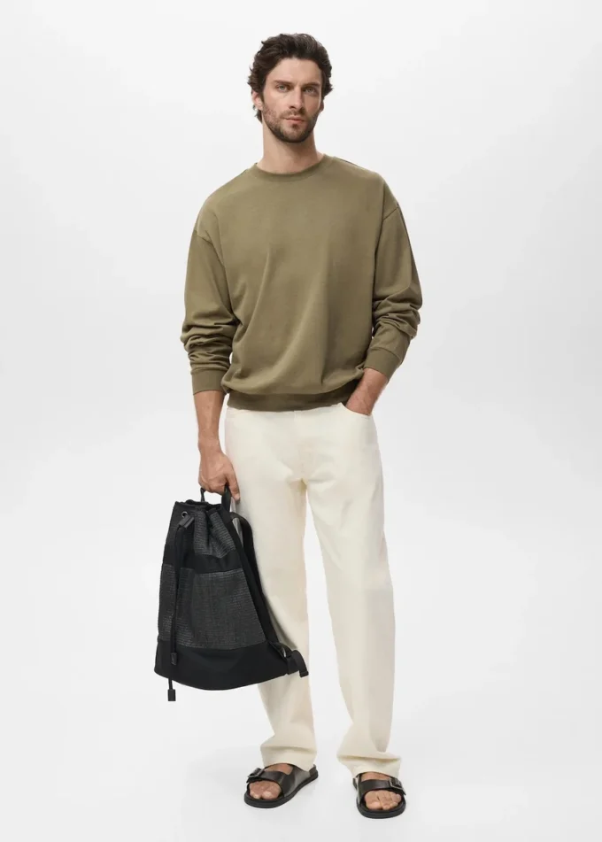 Sweatshirt aus 100 % Baumwolle mit lockerer Passform