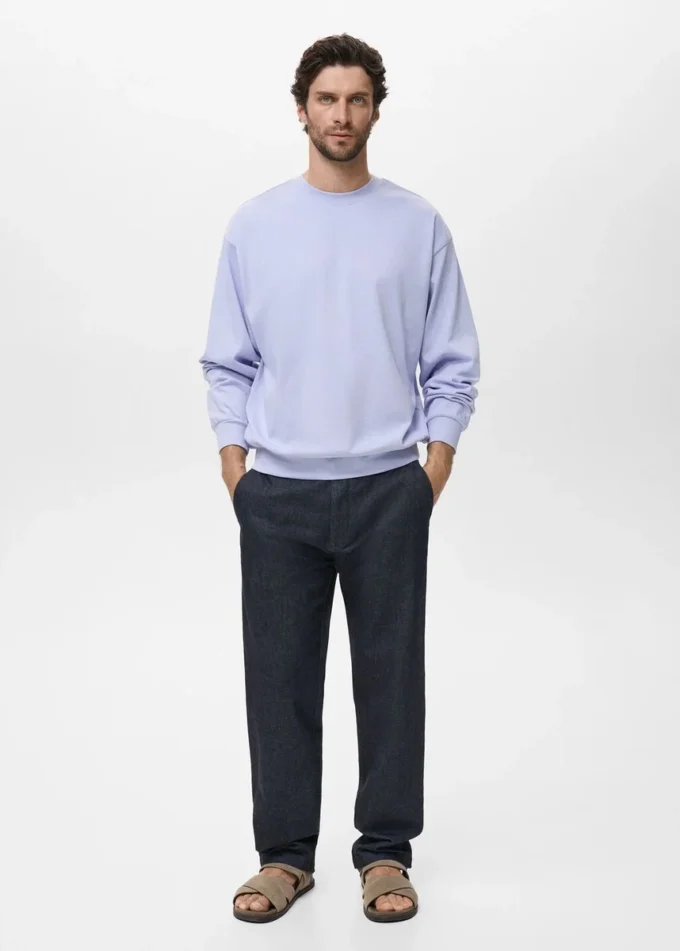 Sweatshirt aus 100 % Baumwolle mit lockerer Passform