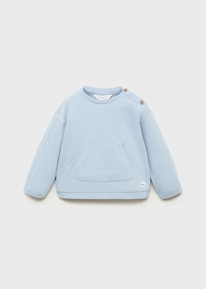 Sweatshirt aus Baumwolle mit Knöpfen