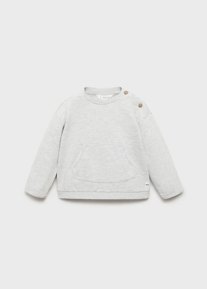 Sweatshirt aus Baumwolle mit Knöpfen
